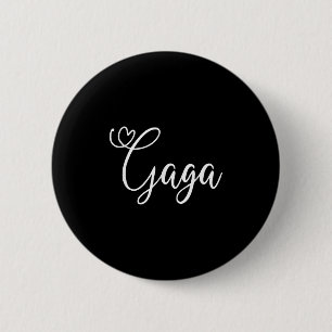 Badge Rond 5 Cm Mémé Gaga Cœur Mignon