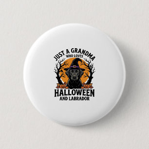 Badge Rond 5 Cm Mémé Halloween Labrador Drôle Vintage_1