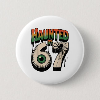 Badge Rond 5 Cm Mème hanté 67 Six Sept 6-7 Blague drôle d'Internet