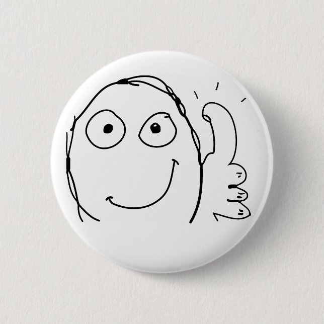 Badge Rond 5 Cm Meme happy thumbs up (Devant)