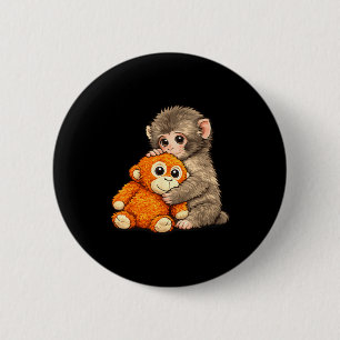 Badge Rond 5 Cm mème Internet singe coup de poing câlin avec ours