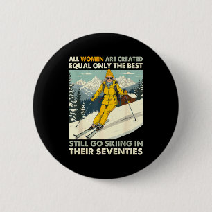 Badge Rond 5 Cm Mémé maman fait toujours du ski dans les années so