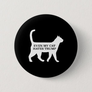 Badge Rond 5 Cm Même mon chat déteste les hommes et les femmes de