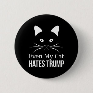 Badge Rond 5 Cm Même mon chat déteste Trump -