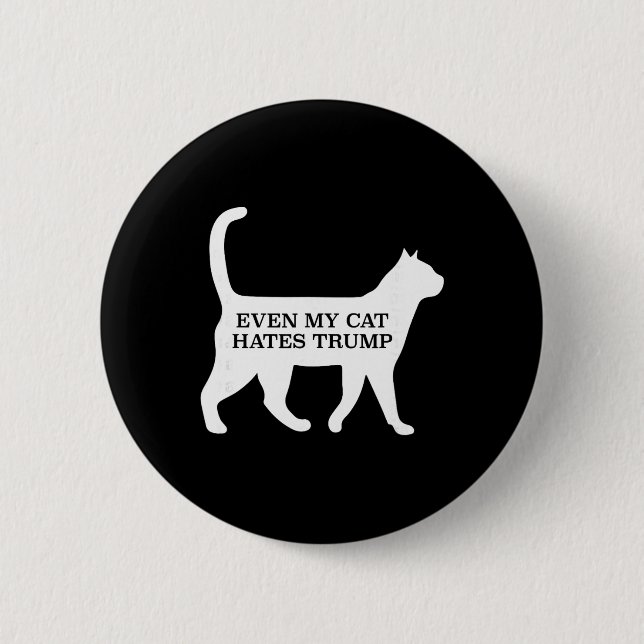 Badge Rond 5 Cm Même mon chat déteste Trump (Devant)