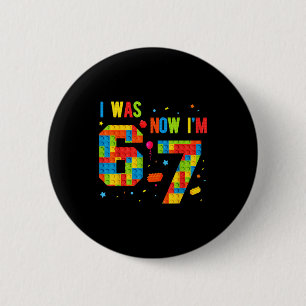 Badge Rond 5 Cm Meme Six Seven Garçons Construction Anniversaire J