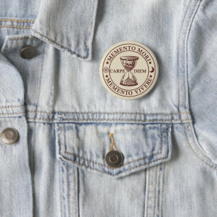 Badge Rond 5 Cm memento mori vivre