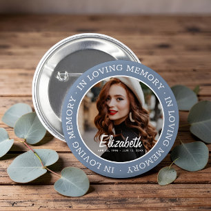 Badge Rond 5 Cm Mémoire Affectueuse Moderne Personnalisée avec Pho
