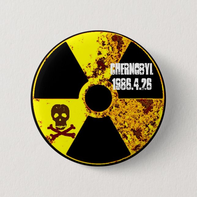 Badge Rond 5 Cm Mémorial anti-nucléaire de Tchernobyl (Devant)