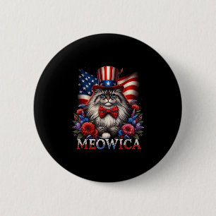 Badge Rond 5 Cm Memorial Day Chat 4 juillet Usa Drapeau Hommes Fem