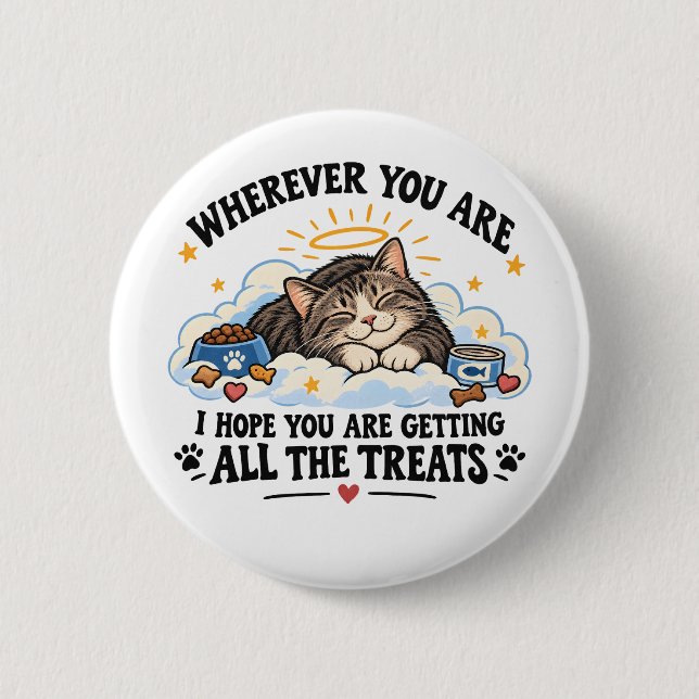 Badge Rond 5 Cm Mémorial de perte de chat (Devant)