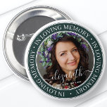 Badge Rond 5 Cm Mémorial en mémoire d'amour Élégante photo classiq<br><div class="desc">Ce design simple et classique est composé de typographie serif et d'ajouter une photo personnalisée.</div>