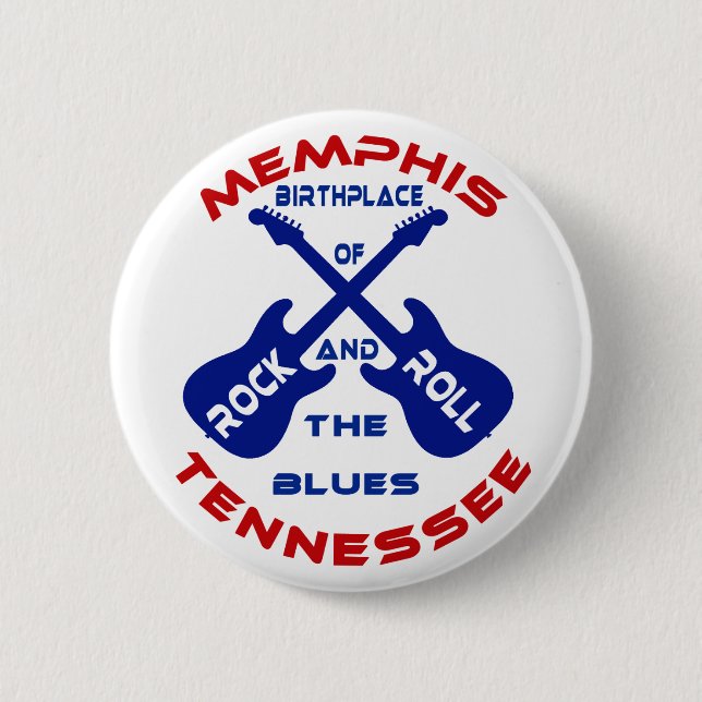 Badge Rond 5 Cm Memphis, Tennessee (Devant)