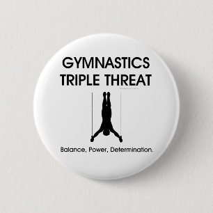 Badge Rond 5 Cm Menace SUPÉRIEURE de triple de gymnastique