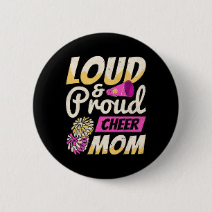 Badge Rond 5 Cm Menagère de pom-pom girl, bruyante et fière, Menag