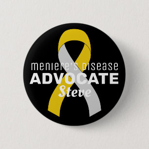 Badge Rond 5 Cm Meniere's Disease Advocate Ruban noir bouton noir