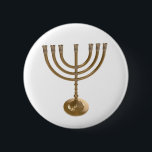 Badge Rond 5 Cm menorah or<br><div class="desc">Menora,  channukah,  or métallique,  hannukah,  hébreu,  fêtes,  juif,  juif,  judaïsme,  menorah,  chanouka,  hannuka,  channuka,  christmukah,  christmukah,  judaïa rabbin</div>