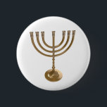 Badge Rond 5 Cm menorah or<br><div class="desc">Menora,  channukah,  or métallique,  hannukah,  hébreu,  fêtes,  juif,  juif,  judaïsme,  menorah,  chanouka,  hannuka,  channuka,  christmukah,  christmukah,  judaïa rabbin</div>