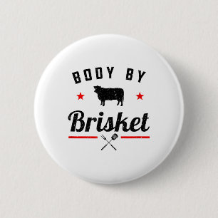 Badge Rond 5 Cm Mens Drôle Barbecue Corps Par Brisket Griller Ou F