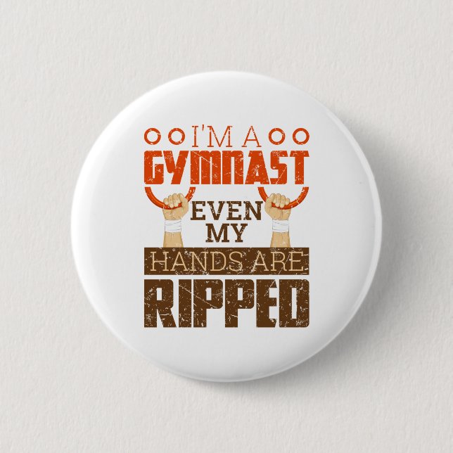 Badge Rond 5 Cm Mens Gymnastique Garçon Gymnaste Mains arrachées (Devant)