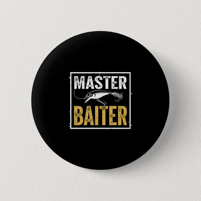 Badge Rond 5 Cm Mens master baiter funny fishing graphic (Devant)