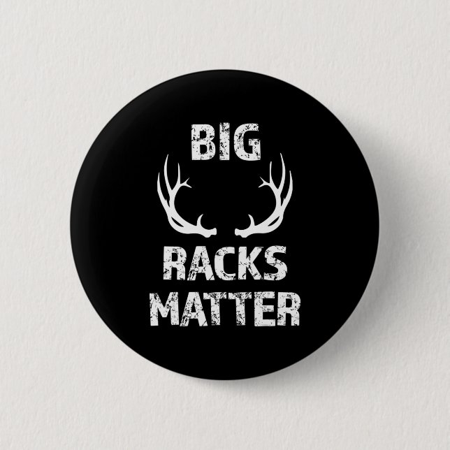 Badge Rond 5 Cm Mens Mens Big Racks Matter Fun Deer Buck Hunting M (Devant)