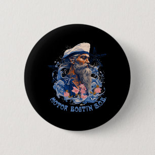 Badge Rond 5 Cm Mens Moteur Boatin Funny Pontoon Boating Lake Mote