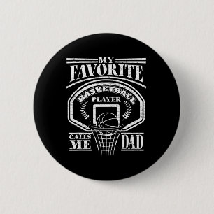 Badge Rond 5 Cm Mens My Favori Bysketbyll Joueur m'appelle Papa