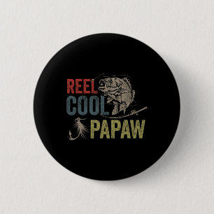 Badge Rond 5 Cm Mens Reel Cool Papaw Fête des pères de pêche Cadea