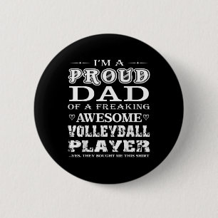 Badge Rond 5 Cm Mens Volleyball Je suis fier Volleyball Papa Cadea