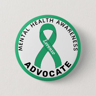 Badge Rond 5 Cm Mental Health Awareness Advocate White Button