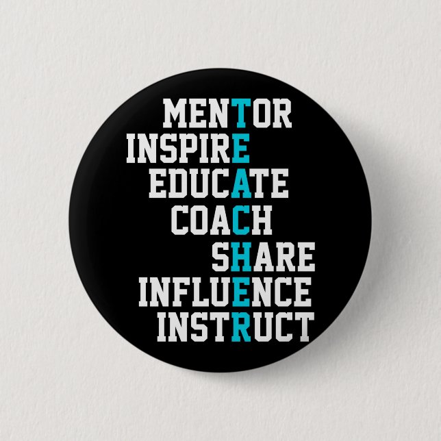 Badge Rond 5 Cm Mentor Inspire School Nerd Funny Enseignant (Devant)
