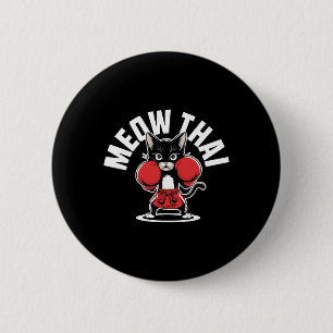 Badge Rond 5 Cm Meow Thai Muay Thai Boxe Chat Martial Arts Mixed m