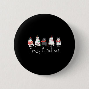 Badge Rond 5 Cm Meowa Catmas Chat Noël Cute Chats Lover Père Noël