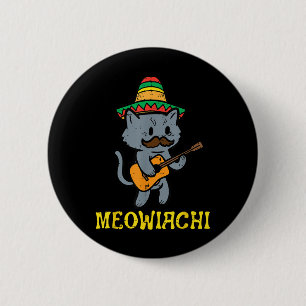 Badge Rond 5 Cm Meowiachi Chat Mariachi Funny Cinco De Mayo Mexiqu