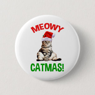 Badge Rond 5 Cm Meowy Catmas !