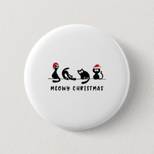 Badge Rond 5 Cm Meowy Catmas Chat Noël Mignon Chat Chaton Chats Pè