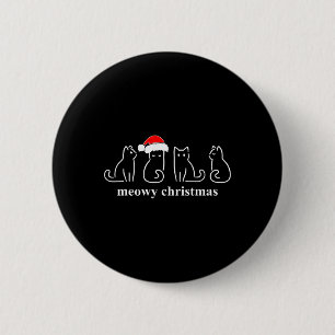 Badge Rond 5 Cm Meowy Catmas Chat Noël Mignon Chatons Chats Père N