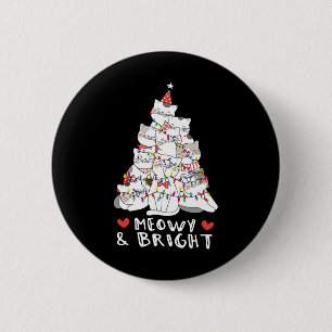 Badge Rond 5 Cm Meowy Et Brillant Chat Tree Cute Animal Kitten Chr