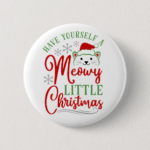 Badge Rond 5 Cm Meowy Little Christmas
