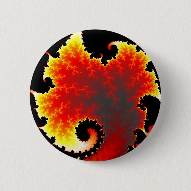Badge Rond 5 Cm Mer de lave - Bouton fractal (Devant)