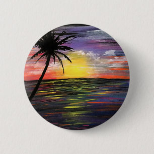 Badge Rond 5 Cm Mer du coucher du soleil