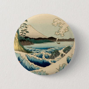 Badge Rond 5 Cm Mer japonaise de Satta Hiroshige Art