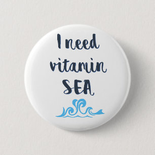 Badge Rond 5 Cm Mer vitamine