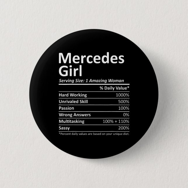 Badge Rond 5 Cm Mercedes Girl Tx Texas Funny City Home Roots Usa G (Devant)