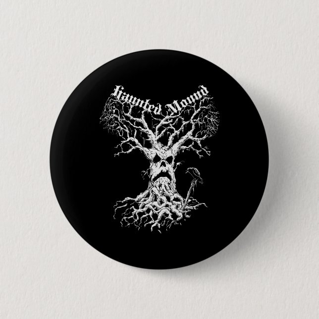 Badge Rond 5 Cm Merch du séminaire. Créez Un Arbre Fantôme. Haunte (Devant)