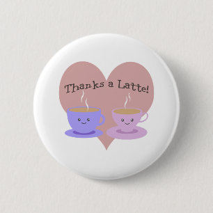 Badge Rond 5 Cm Merci à Latte