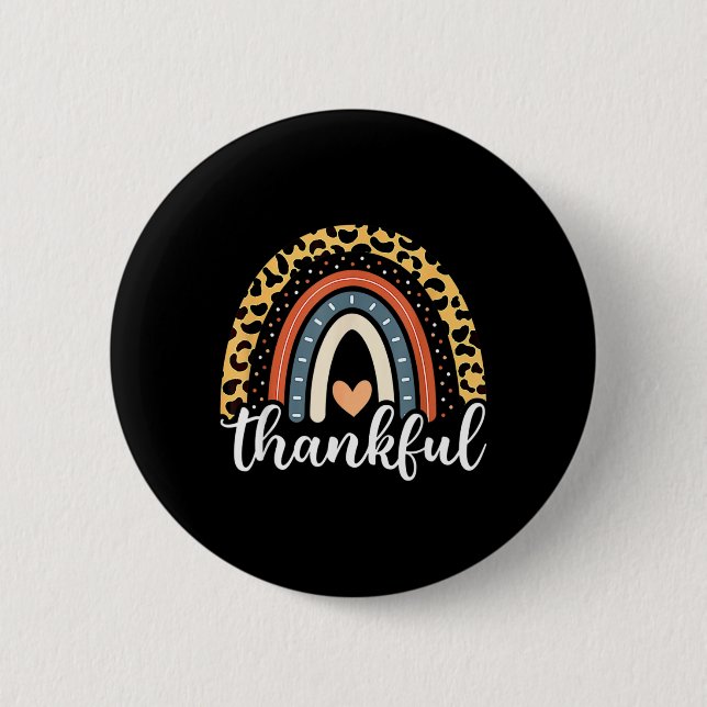 Badge Rond 5 Cm Merci à l'Empreinte de léopard arc-en-ciel Thanksg (Devant)