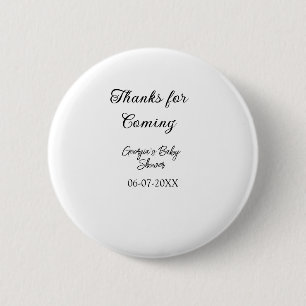 Badge Rond 5 Cm Merci à venir baby shower moderne simple typogr