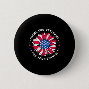 Badge Rond 5 Cm Merci aux vétérans pour votre service Tournesol Ve